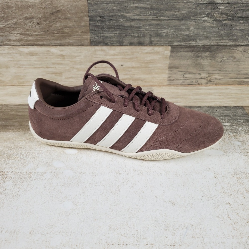 Adidas Grand Court Lo Womens Shoes Sz 9 Brown Leather Lace Up Comfort Sneakers